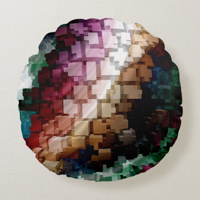 Coussins Ronds Vent foncé centré sur le cube (Devant)