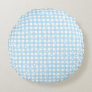 Coussins Ronds Vérifications Bleu Pastel