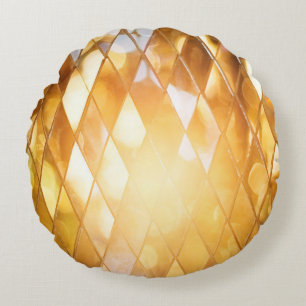 Coussins Ronds Verre en mosaïque dorée brillante