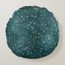 Vert bleu nuit ciel turquoise or étoile motif