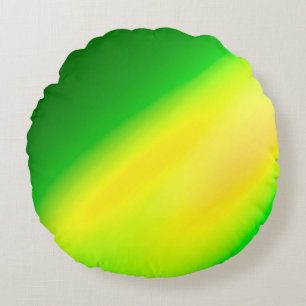 Coussins Ronds Vert Jaune ombre clair de lune Double bande