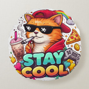 Coussins Ronds Vibes Cool – Mode Streetwear Chat Relax