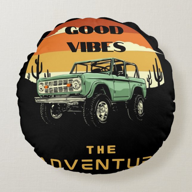 COUSSINS RONDS VIBES GODD AVEC L'ARRIÈRE - PLAN POSTER AVENTURE (Devant)