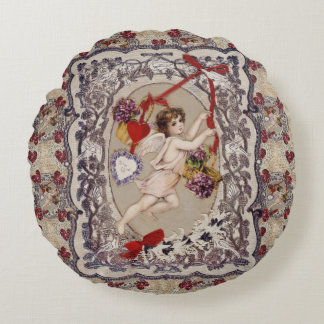 Coussins Ronds Victorian Valentine Angel Red Heart