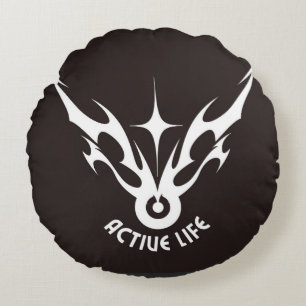 Coussins Ronds Vie active – Emblème étoile Tribal Wings