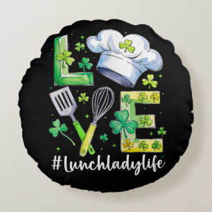 Coussins Ronds Vie de dame de cantine Joyeux St Patrick