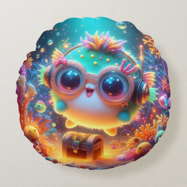 Coussins Ronds Vie maritime (Devant)