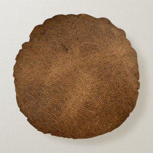 Coussins Ronds Vieux cuir Brown : Arrière - plan texturé