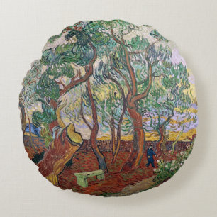 Coussins Ronds Vincent van Gogh   le jardin de l'hôpital de St