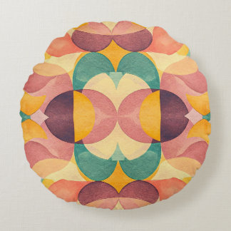 Coussins Ronds Vintage Abstract Pattern