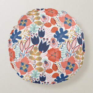 Coussins Ronds Vintage floral clair : style scandinave.