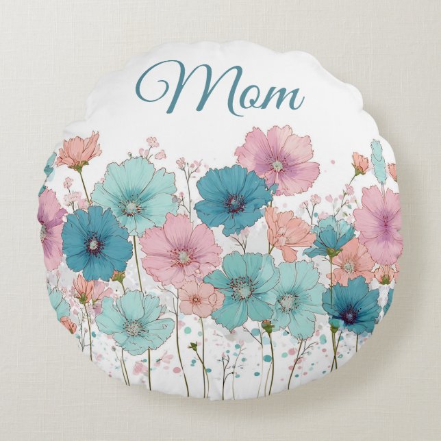 Coussins Ronds Vintage Spring Flowers for Mom (Devant)