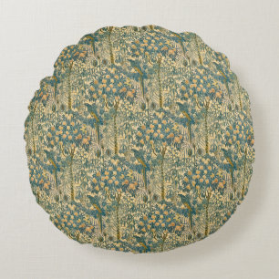 Coussins Ronds Vintage Walter Crane Art de perroquet et de fruit