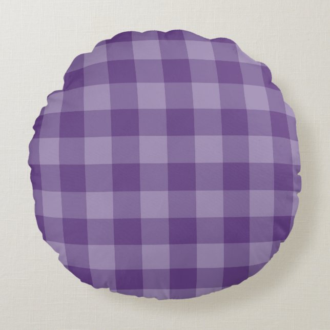 Coussins Ronds Violet à damiers arrière - plan (Devant)