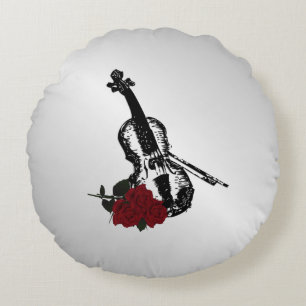 Coussins Ronds Violon et argent Rose