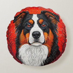 Coussins Ronds Visage de chien mignon