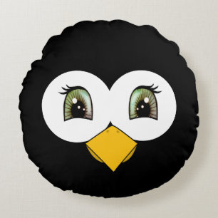 Coussins Ronds Visage de pingouin mignon
