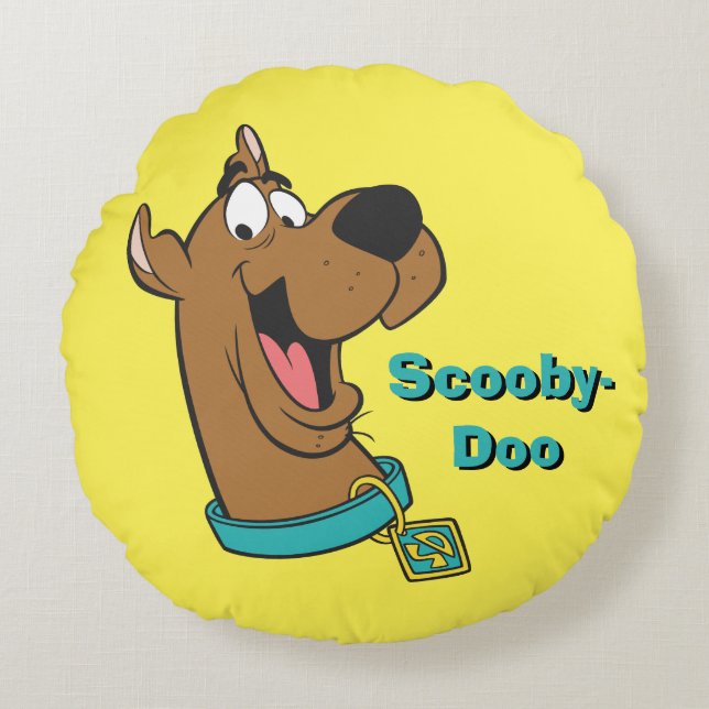 Coussins Ronds Visage heureux de Scooby-Doo (Devant)