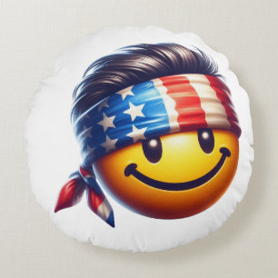 Coussins Ronds Visage Sourire Hippie