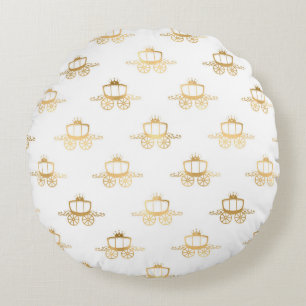 Coussins Ronds Voiture dorée Cendrillon Princesse Royale Magie