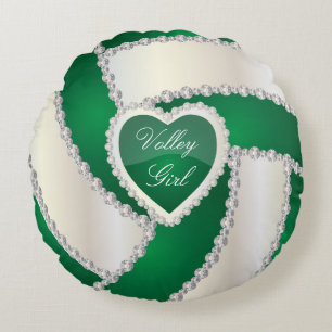 Coussins Ronds Volley-ball sportif  Texte DO-IT-YOURSELF  Vert fo