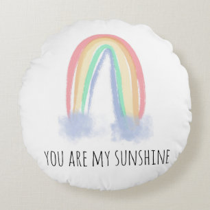 Coussins Ronds Vous êtes mon eau de soleil aquarelle arc-en-ciel