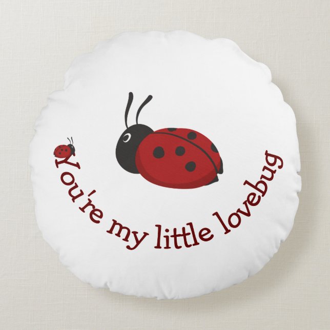 Coussins Ronds Vous êtes mon petit amour mignon Ladybug Quote Thr (Devant)