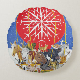 Coussins Ronds Voyage de Noël