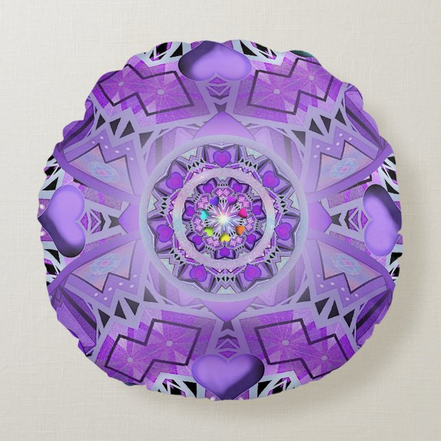 Coussins Ronds W2 pourpre (Devant)