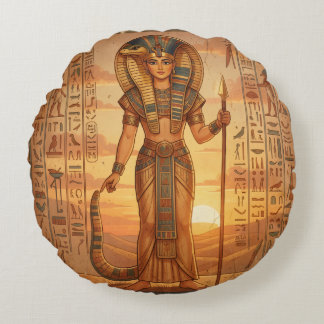 Coussins Ronds Wadjet – Déesse serpent égyptienne´3