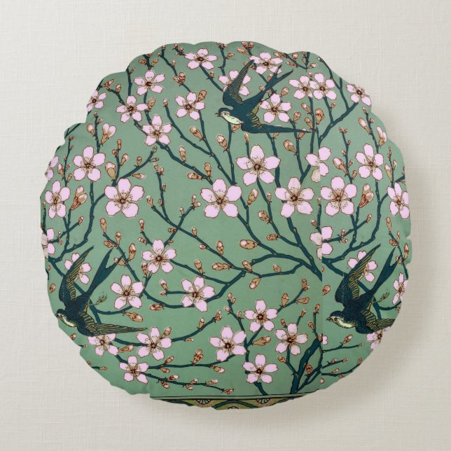 Coussins Ronds Walter Crane Swallows and Almonds (Devant)