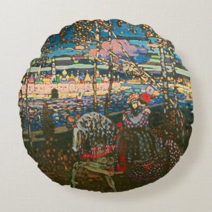 Coussins Ronds Wassily Kandinsky Le Couple à Cheval Art Russe