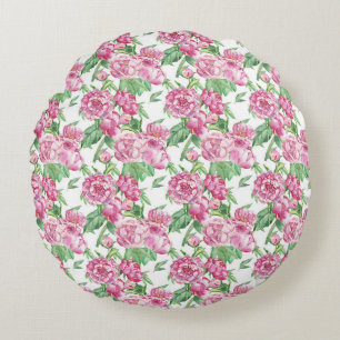 Coussins Ronds Watercolor peony