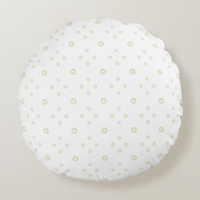 Coussins Ronds White | Golden Zinnia Sun (Devant)