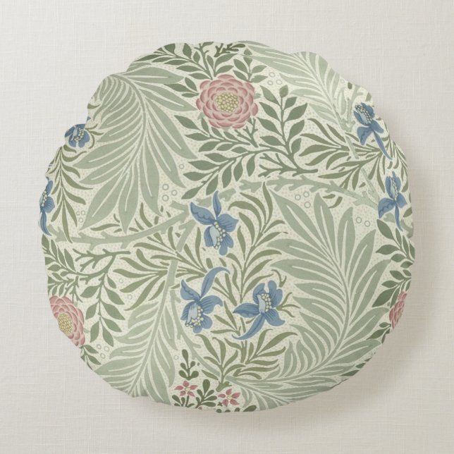 Coussins Ronds William Morris Larkspur Fond d'écran floral (Devant)