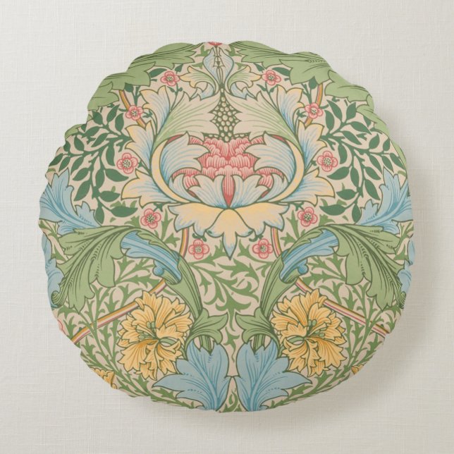 Coussins Ronds William Morris Myrtle Fleur Floral Botanique (Devant)