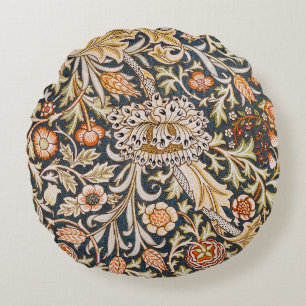 Coussins Ronds William Morris Vintage Trent Motif Floral Bleu
