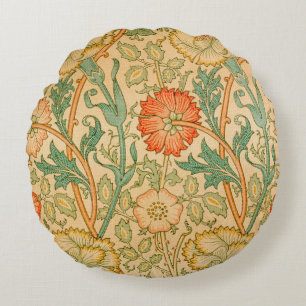 Coussins Ronds William Morris's Pink et Rose célèbre motif
