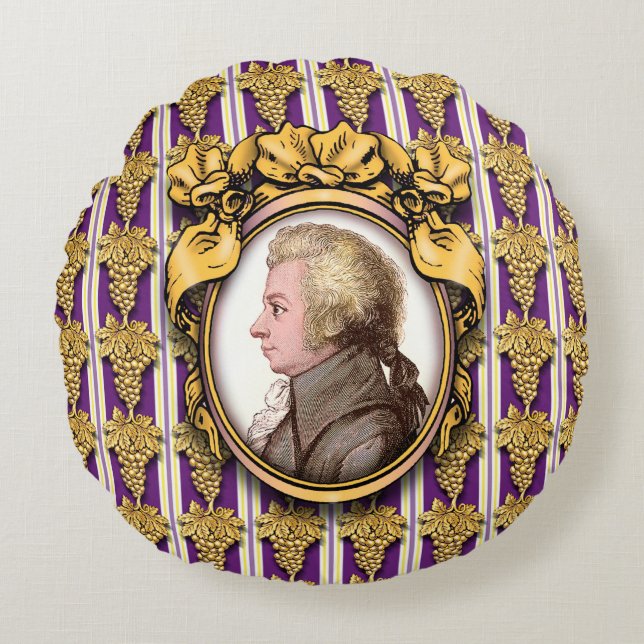 Coussins Ronds Wolfgang Amadeus Mozart (Devant)