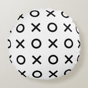 Coussins Ronds Xs et Os blancs et noirs