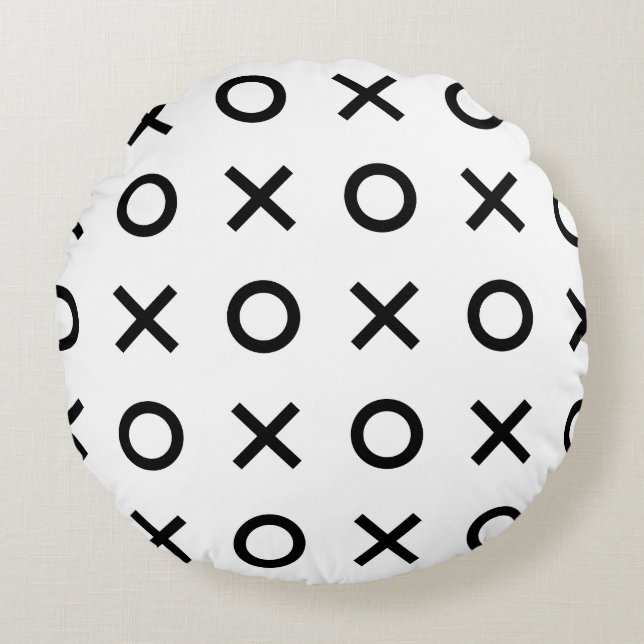 Coussins Ronds Xs et Os blancs et noirs (Devant)
