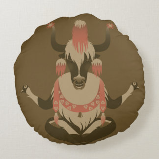 Coussins Ronds Y est pour des yaks du Thibet