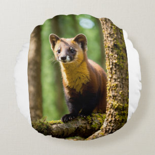 Coussins Ronds Yeux curieux - Animé Marten Pin Gros plan