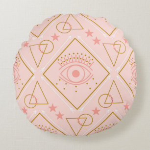 Coussins Ronds Yeux en or rose : conception géométrique sans cout
