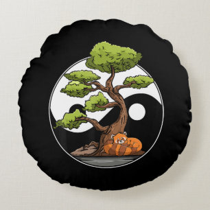 Coussins Ronds Yin Yang Bonsai Tao Taoism Spirituel Zen Méditerr