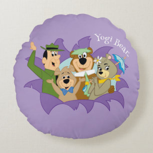 Coussins Ronds Yogi Ours et amis Surprise