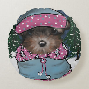 Coussins Ronds Yorkie Poo