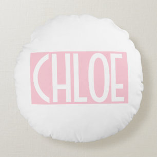 Coussins Ronds Your   Bold White Text on Light Pink