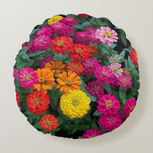 Coussins Ronds Zinnia Paradise