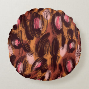 Coussins Ronds Zones léopard Motif animal africain